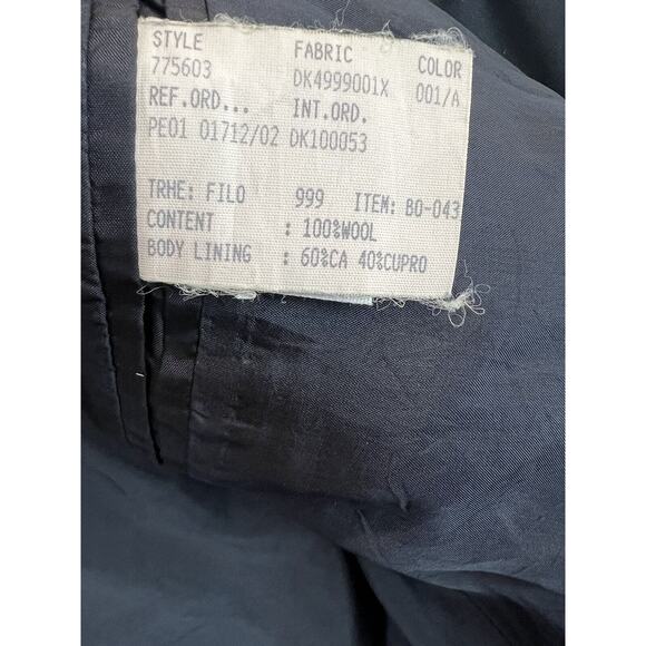 Donna Karan Made In Italy Wool 3 Button Tuxedo Jacket Sz 38R Black - Picture 7 of 13